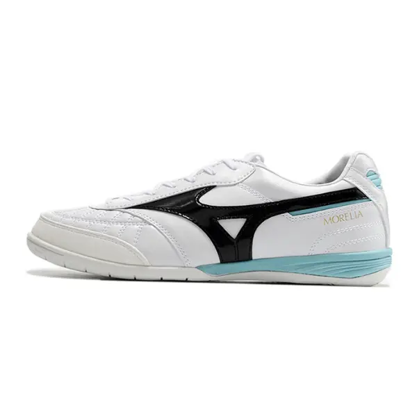 Mizuno Morelia Sala Japan IC White Black and Light Blue Indoor IC Football Boot