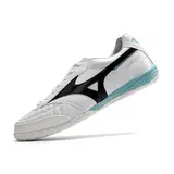 Mizuno Morelia Sala Japan IC White Black and Light Blue Indoor IC Football Boot