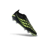 Adidas Predator 26 Elite Laceless Black and Green Firm Ground FG Football Boot - Black/Lime