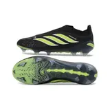 Adidas Predator 26 Elite Laceless Black and Green Firm Ground FG Football Boot - Black/Lime