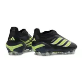 Adidas Predator 26 Elite Laceless Black and Green Firm Ground FG Football Boot - Black/Lime