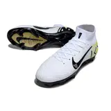 Nike Air Zoom Mercurial Superfly 10 Elite White and Yellow Firm Ground FG Football Boot - White/Black