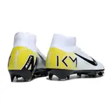 Nike Air Zoom Mercurial Superfly 10 Elite White and Yellow Firm Ground FG Football Boot - White/Black