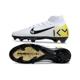 Nike Air Zoom Mercurial Superfly 10 Elite White and Yellow Firm Ground FG Football Boot - White/Black