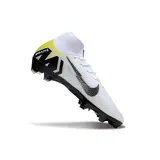 Nike Air Zoom Mercurial Superfly 10 Elite White and Yellow Firm Ground FG Football Boot - White/Black