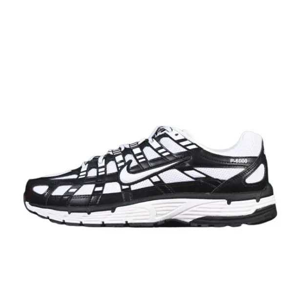 Nike P-6000 White and Black Running Shoes - Black/White Panel