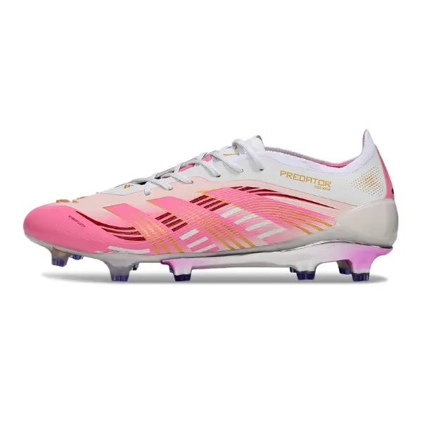Adidas Predator 25 Elite White and Pink Firm Ground FG Football Boot