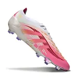 Adidas Predator 25 Elite White and Pink Firm Ground FG Football Boot
