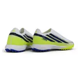 Adidas F50 Hyperfast Laceless Elite White, Blue and Green Turf TF Football Boot
