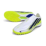 Adidas F50 Hyperfast Laceless Elite White, Blue and Green Turf TF Football Boot
