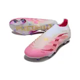 Adidas Predator 25 Elite Laceless White and Pink Firm Ground FG Football Boot