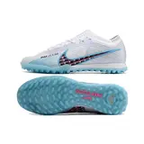 Nike Zoom Mercurial Vapor 15 Elite White Blue and Pink Turf TF Football Boot