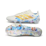 Adidas Predator 26 Elite White and Blue Firm Ground FG Football Boot - White/Gold