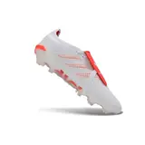 Adidas Predator 26 Elite Tongue White and Orange Firm Ground FG Football Boot - White/Light Pink