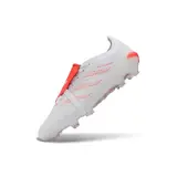 Adidas Predator 26 Elite Tongue White and Orange Firm Ground FG Football Boot - White/Light Pink