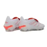Adidas Predator 26 Elite Tongue White and Orange Firm Ground FG Football Boot - White/Light Pink