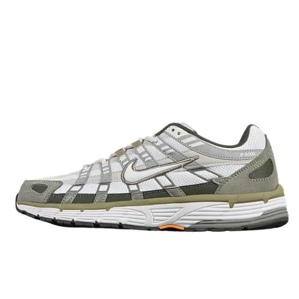 Nike P-6000 Gray and Green Running Shoes - Olive