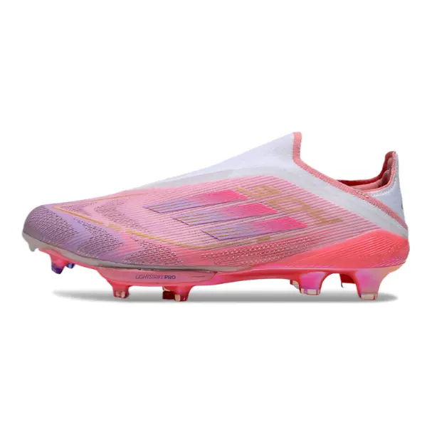 Adidas F50+ Elite Laceless Black and Yellow Firm Ground FG Football Boot - Pink/White