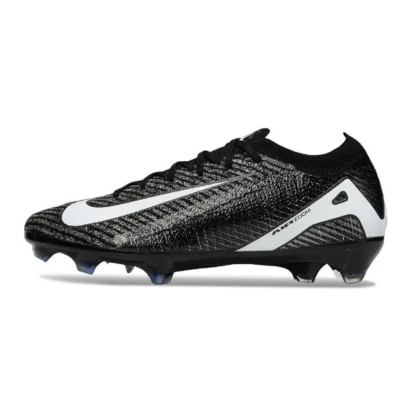 Nike Air Zoom Mercurial Vapor 16 Elite Black and White Firm Ground FG Football Boot - Black/Grey