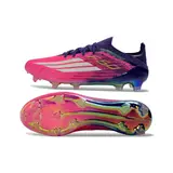 Adidas F50 Primeknit Elite Pink, White and Blue Firm Ground FG Football Boot