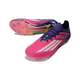 Adidas F50 Primeknit Elite Pink, White and Blue Firm Ground FG Football Boot