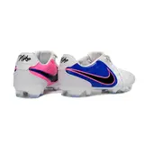 Nike Tiempo Ligera Pro White, Blue and Pink Firm Ground FG Football Boot - Fold-Over Tongue