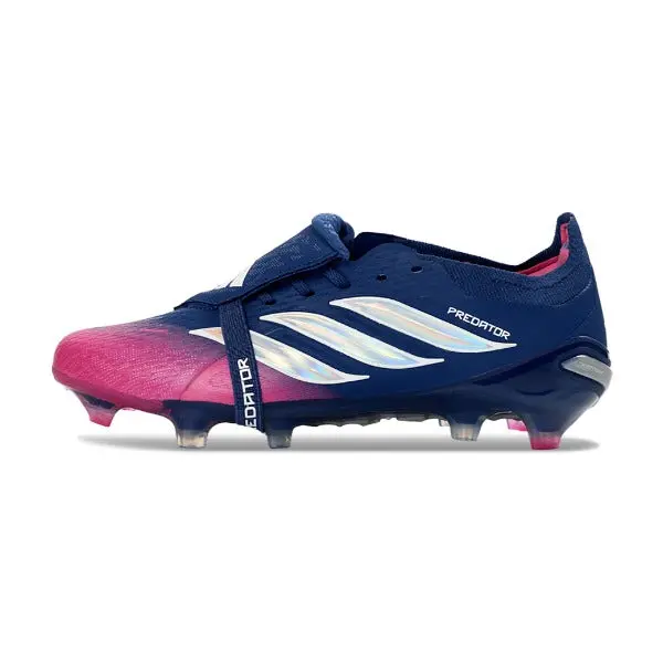 Adidas Predator 26 Elite Tongue Pink and Purple Kids Firm Ground FG Football Boot - Navy/Pink