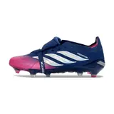 Adidas Predator 26 Elite Tongue Pink and Purple Kids Firm Ground FG Football Boot - Navy/Pink