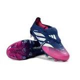 Adidas Predator 26 Elite Tongue Pink and Purple Kids Firm Ground FG Football Boot - Navy/Pink
