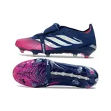 Adidas Predator 26 Elite Tongue Pink and Purple Kids Firm Ground FG Football Boot - Navy/Pink