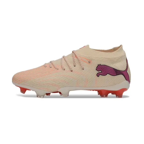 Puma Future 9 Low Cut Beige and Pink Firm Ground FG Football Boot