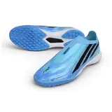 Adidas F50 Hyperfast Laceless Elite Light Blue Turf TF Football Boot - Royal Blue