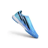 Adidas F50 Hyperfast Laceless Elite Light Blue Turf TF Football Boot - Royal Blue