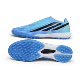 Adidas F50 Hyperfast Laceless Elite Light Blue Turf TF Football Boot - Royal Blue