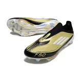 Adidas F50+ Elite Laceless Black and Yellow Firm Ground FG Football Boot - Gold/Black