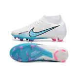 Nike Zoom Mercurial Superfly 9 Academy White Blue and Pink Firm Ground FG Football Boot