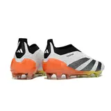 Adidas Predator 30 Elite Laceless White Orange and Gray Firm Ground FG Football Boot