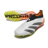 Adidas Predator 30 Elite Laceless White Orange and Gray Firm Ground FG Football Boot