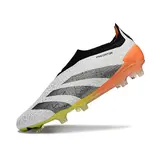 Adidas Predator 30 Elite Laceless White Orange and Gray Firm Ground FG Football Boot