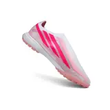 Adidas F50 Hyperfast Laceless Elite Pink and White Turf TF Football Boot