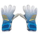 Adidas Predator Accuracy League White Light Blue and Gold Goalkeeper Gloves