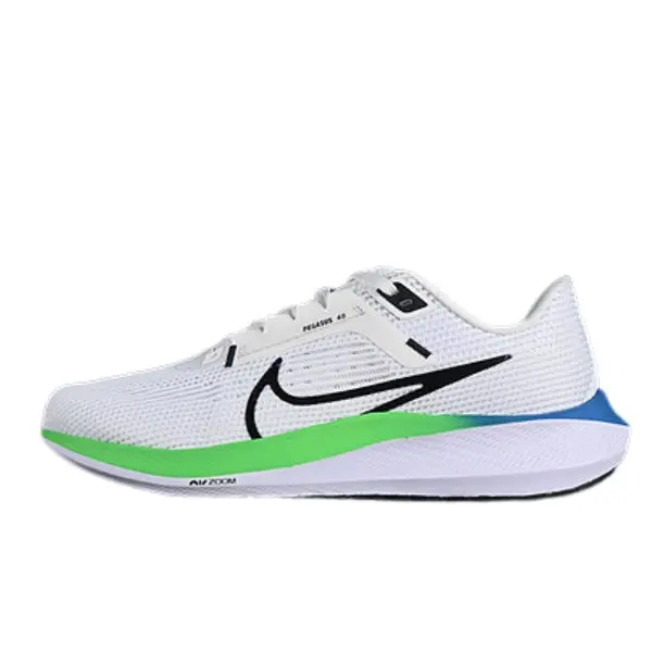 Nike Air Zoom Pegasus 40 White and Green Running Shoes - White/Volt Blue