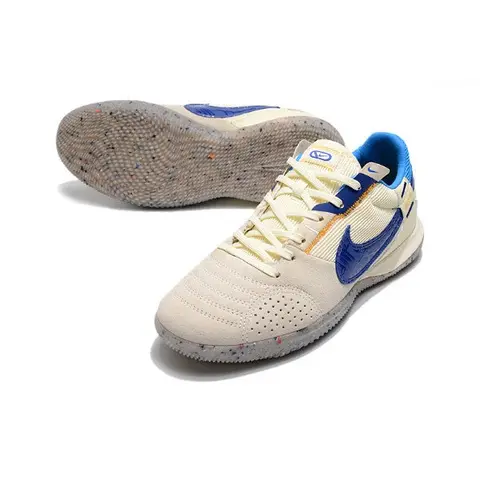 Nike Streetgato White Gray and Blue Indoor IC Football Boot