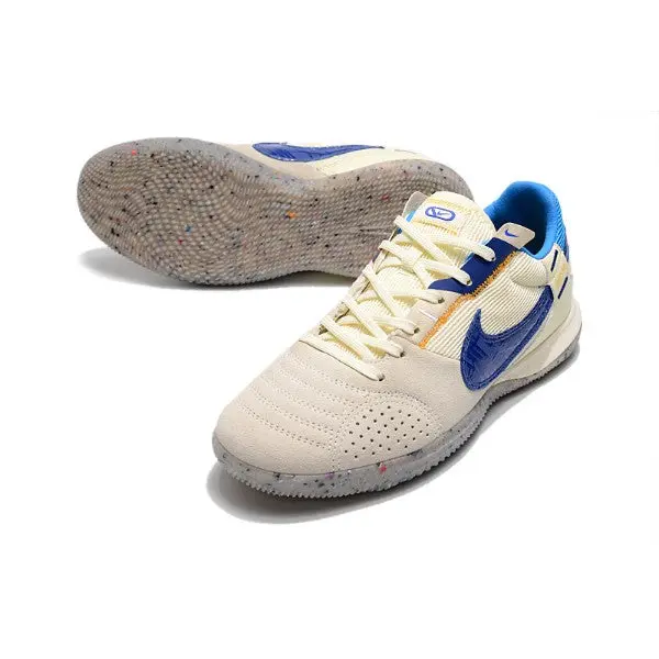 Nike Streetgato White Gray and Blue Indoor IC Football Boot
