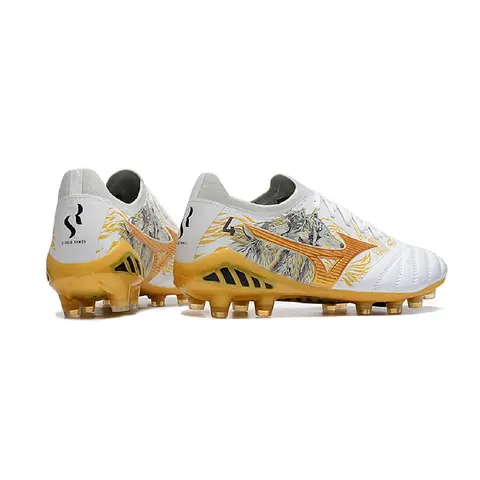 Mizuno Morelia Neo III Elite Sergio Ramos White Gold and Black Firm Ground FG Football Boot