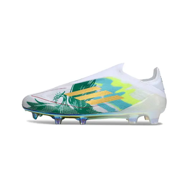 Adidas F50 Elite Laceless White and Green Firm Ground FG Football Boot