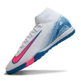 Nike Zoom Mercurial Superfly 10 Elite White Light Blue and Pink Turf TF Football Boot