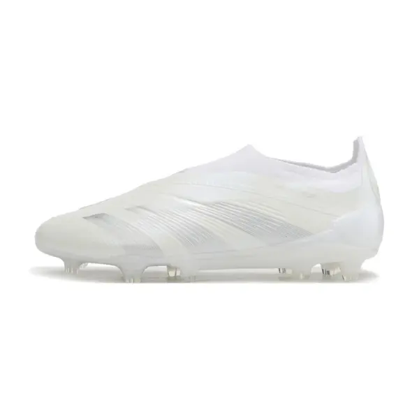 Adidas Predator 30 Elite Laceless White and Gray Firm Ground FG Football Boot - All White