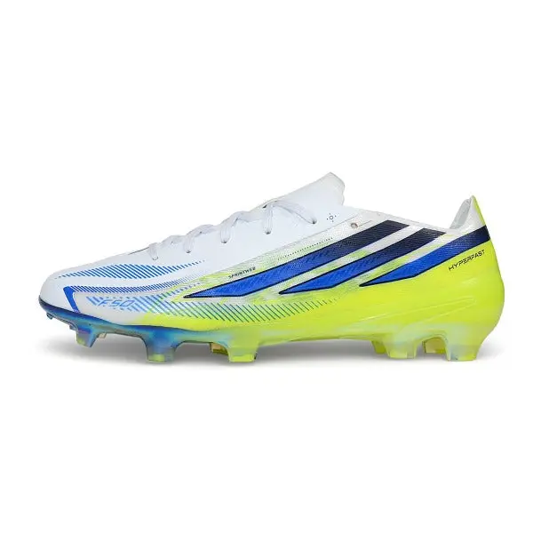 Adidas F50 Hyperfast Laced Elite White and Green Firm Ground FG Football Boot