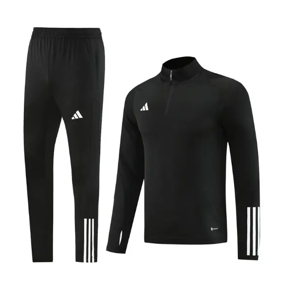 Adidas Black and White Cold Set Quarter-Zip Top and Pants